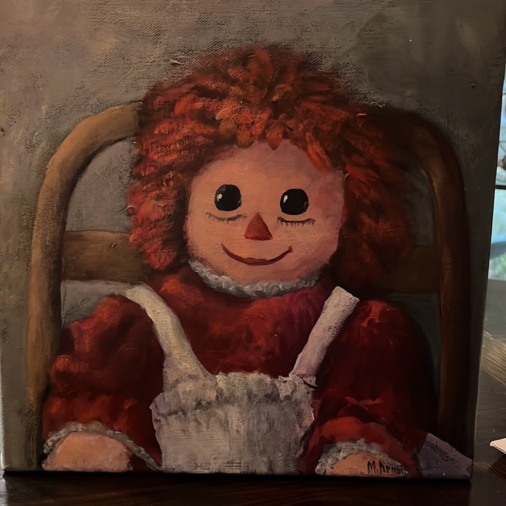 RAGGEDY  ANN  OIL. PAINTING